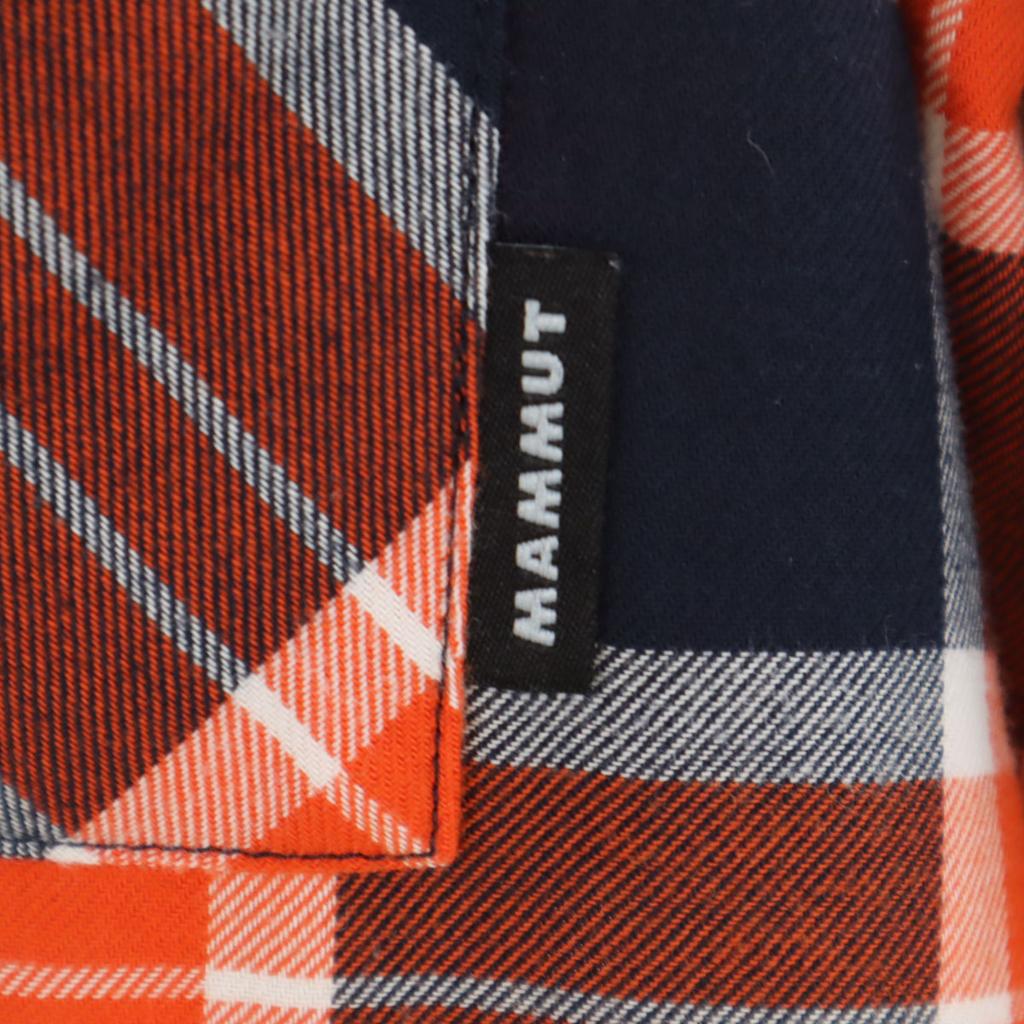 Mammut Check Pattern Long Sleeve Trovat Shirt M Orange Outdoors Men's Used