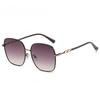 New sunglasses women's sunscreen UV protection metal box light luxury versatile simple high-end face sunglasses