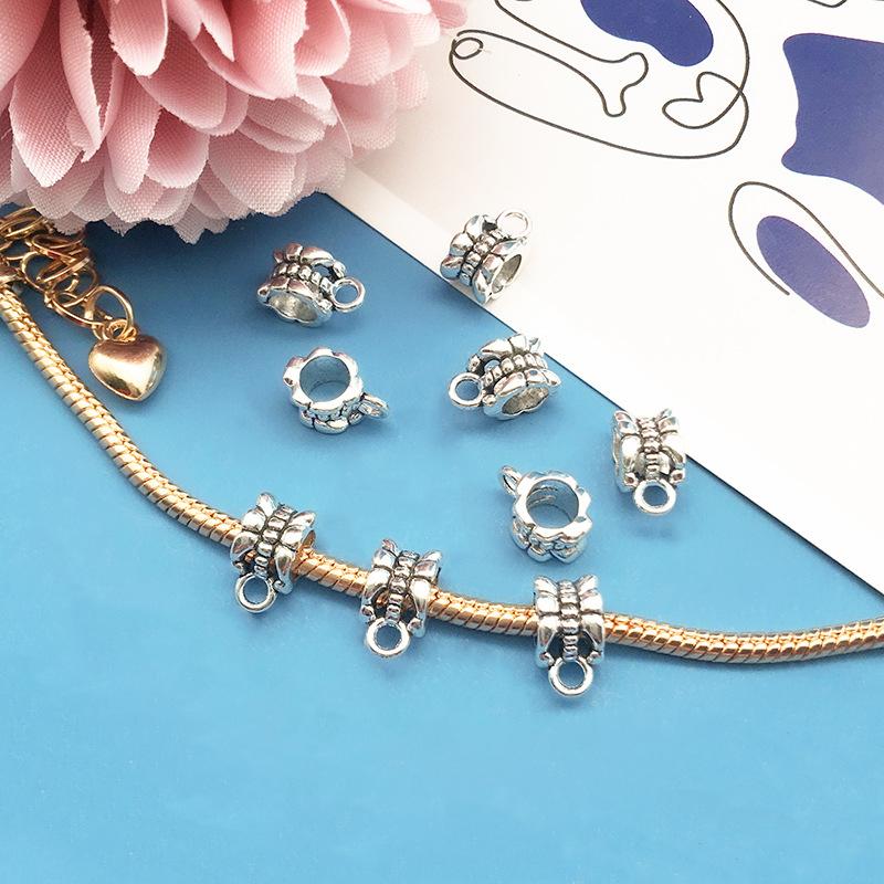 1 4Mm Large Hole Tee Hanging Head Pendant Buckle Handmade Diy Silver, Bracelet Jewelry Accessories