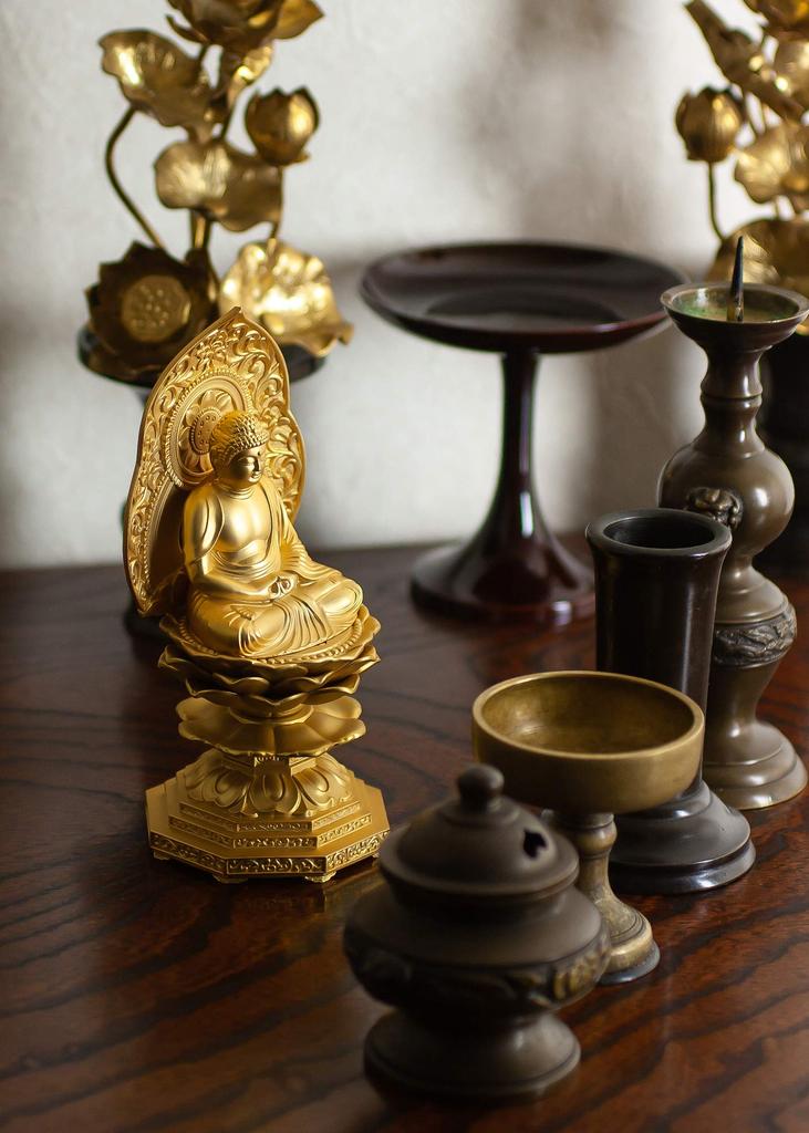 Seated Amitabha Buddha 15cm Shuun Tendai Takaoka bronzeware Buddha seated statue, (gold plated/24k gold), sculptor Makita, model sect, (Amitabha