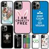 Go Vegan Phone Case For IPhone 18 17 Air 15 16e 14 13 Pro Max Coque 12 11 Pro Max PLUS Cover