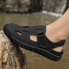 Summer Men's Leather Beach Sandals Pure Handmade Mens Closed Toe Sandals