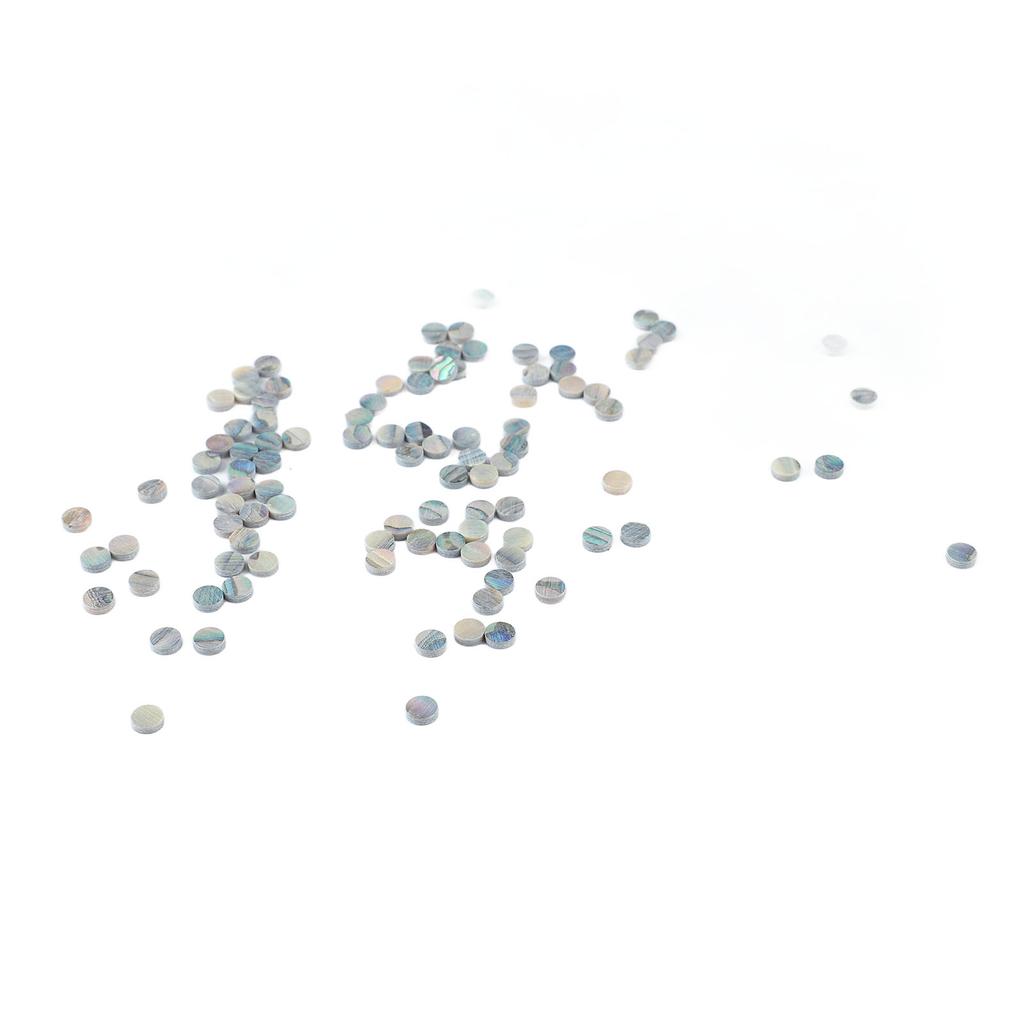 100Pcs Fretboard Dots Natural Abalone Shell Bright Color Round Guitar Inlay Dots for Ukulele Banjo