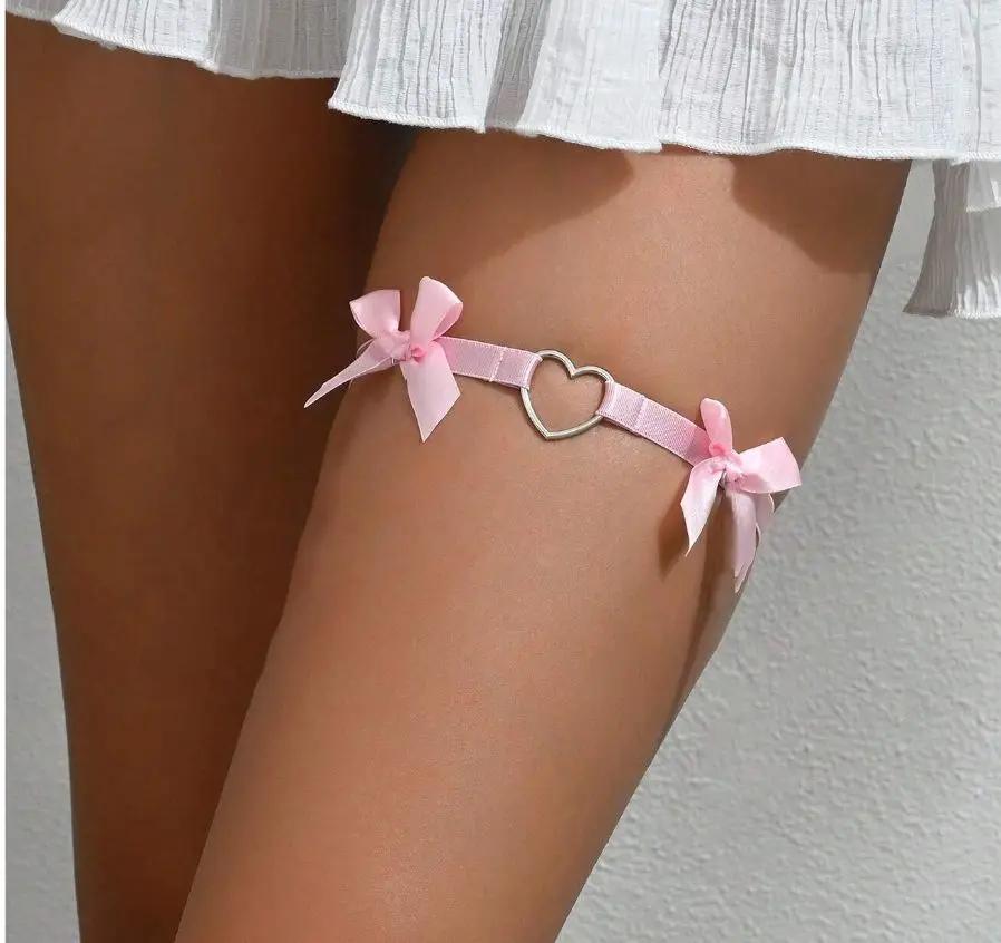 Liebe Lolita Braut Strumpfband Anime Liebe Elastische Schleife Beinring Oberschenkelring Rollenspiel Beinring Hochzeit Sexy Strumpfband