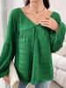 Women's Plus Size Elegant Solid Color Long-Sleeved Shirt