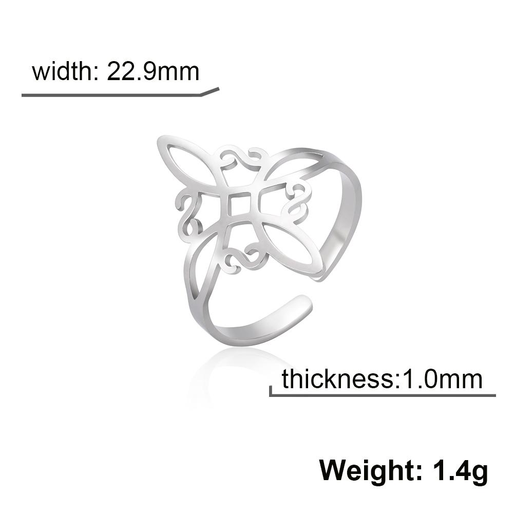 Witch Knot Ring for Women Stainless Steel Adjustable Open Finger Rings New Witchcraft Amulet Jewelry Birthday Gift