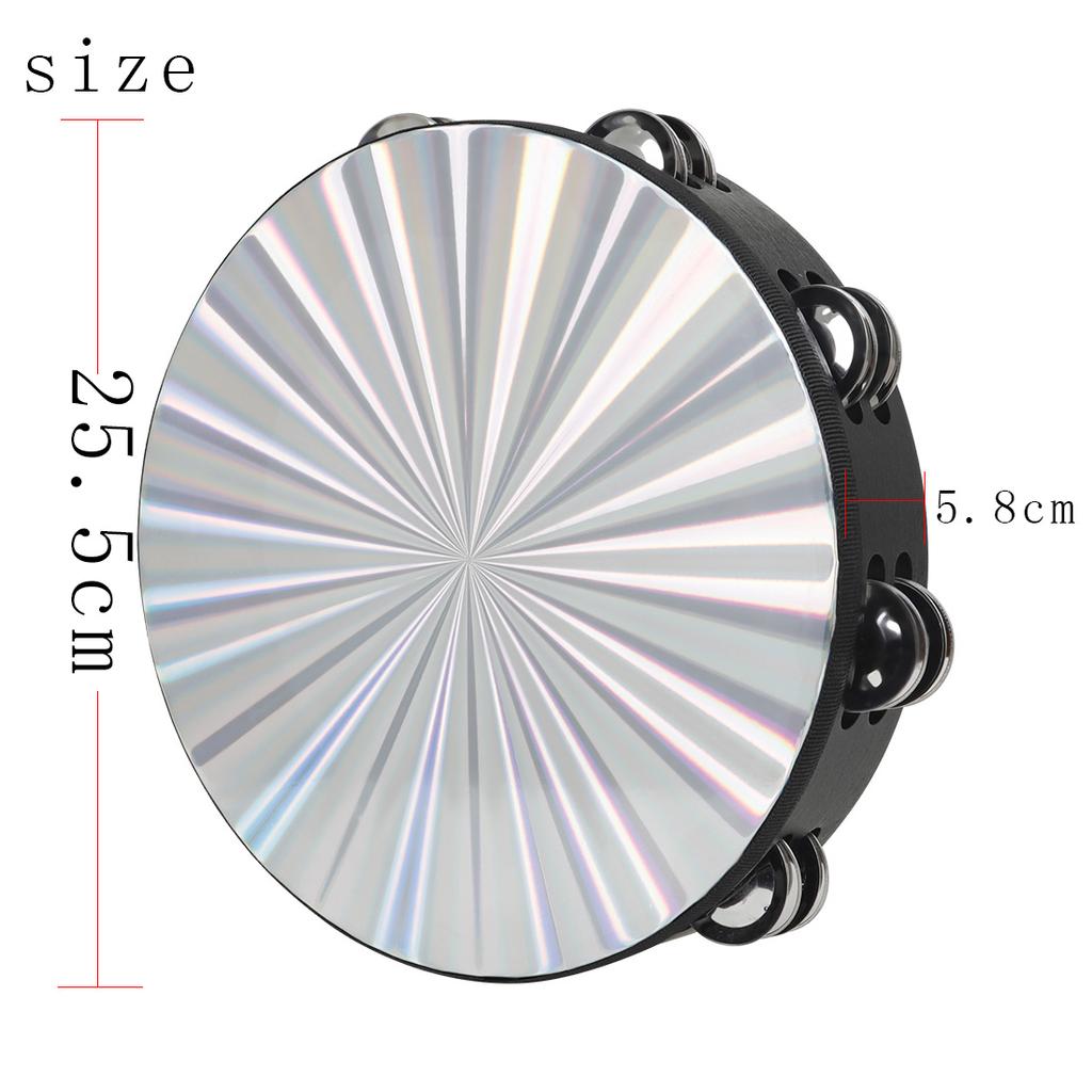 8/10palcový tamburínový laserový vzor Orffův nástroj perkuse pro děti Osvícení rolničky Reflexní buben ruční zvonek