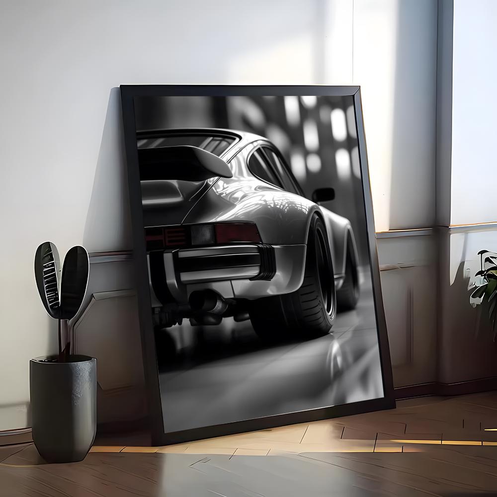 Black white Luxury Sports Car  Painting Calligraphy Premium Cotton Canvas Wall Art Poster HD Scratch Resistant Perfect Gift