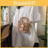 2024 New Cute Mini Handcrafted Woven Straw Bag Perfect For Fresh Beach Style