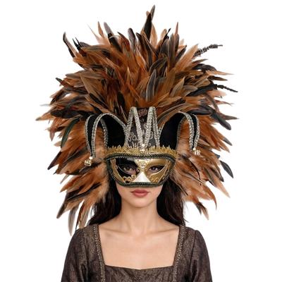 Elegant Half Face Celebration Mask With Feather Decoration Cosplay Face Mask For Costume Ball And Themed Gatherings