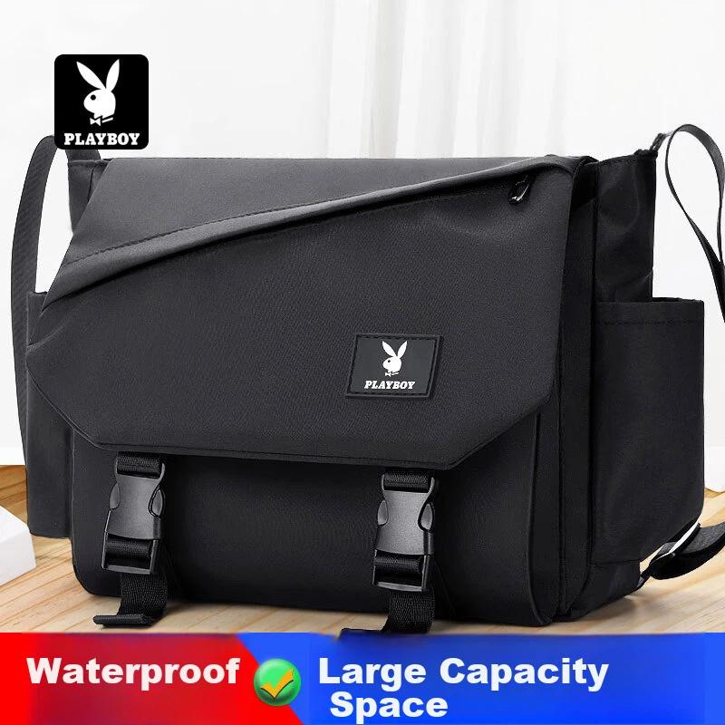 PLAYBOY Men's Crossbody Bag, Large-Capacity Shoulder Bag, Commuter Messenger Bag, Sport Bag