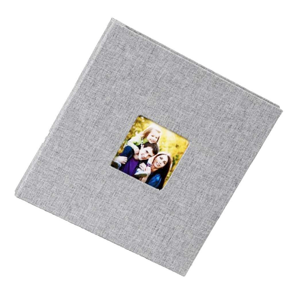 Linen Cover Photo Album Self Adhesive Laminated Photo Album with Picture Display Window for Wedding Family