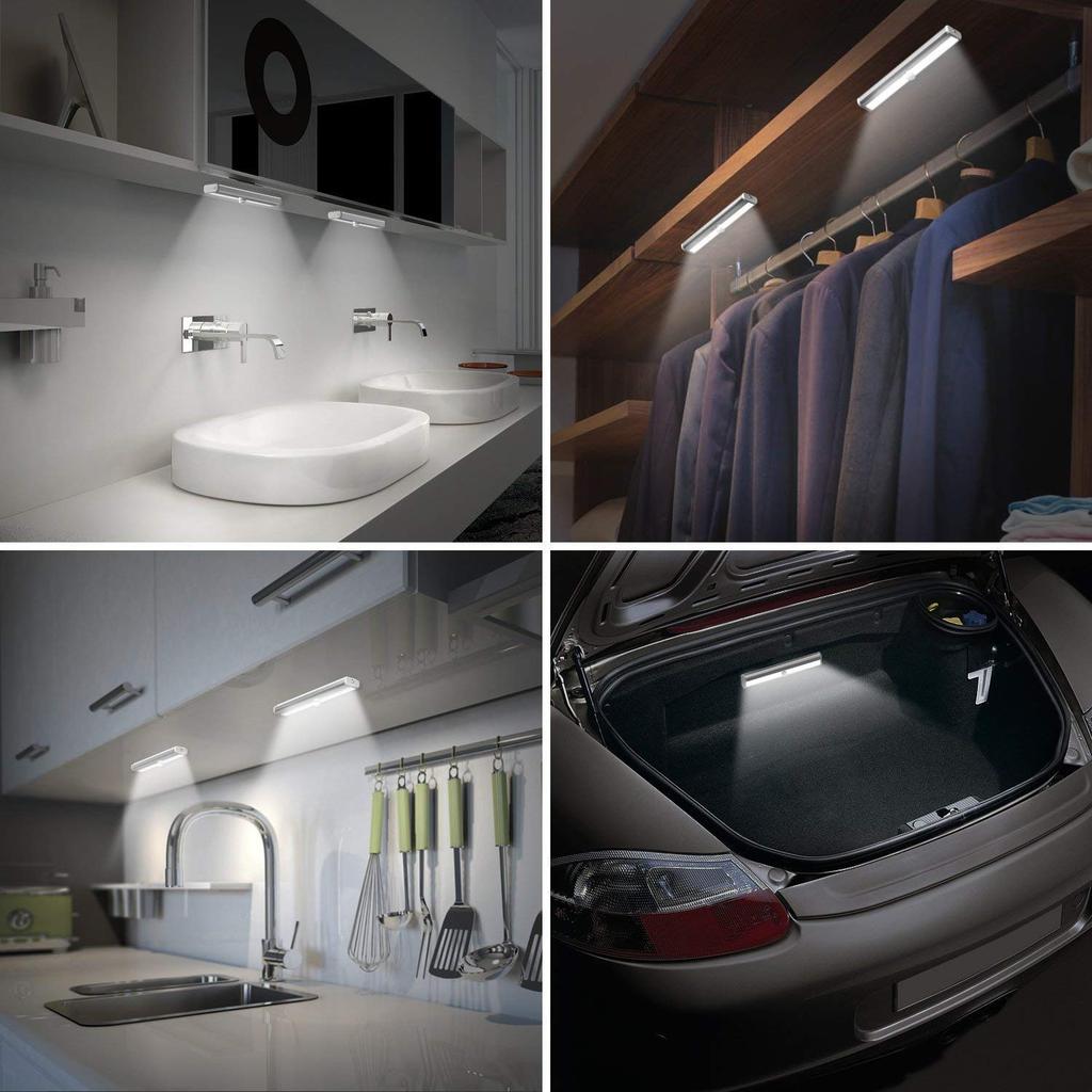 Indoor Motion Sensor Light, 10 LEDs, Bright, Automatic OnOff, Energy-Saving, Magnetic Attachment, No Wiring Required, Auxiliary Light, Footlight,