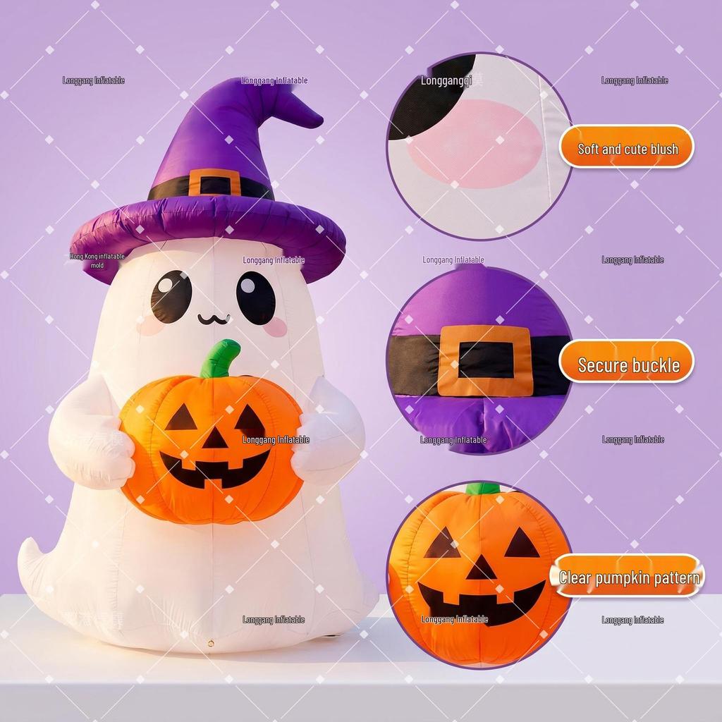 Halloween Ghost Festival LED Inflatable Haunted House Decorations for Indoor/Outdoor