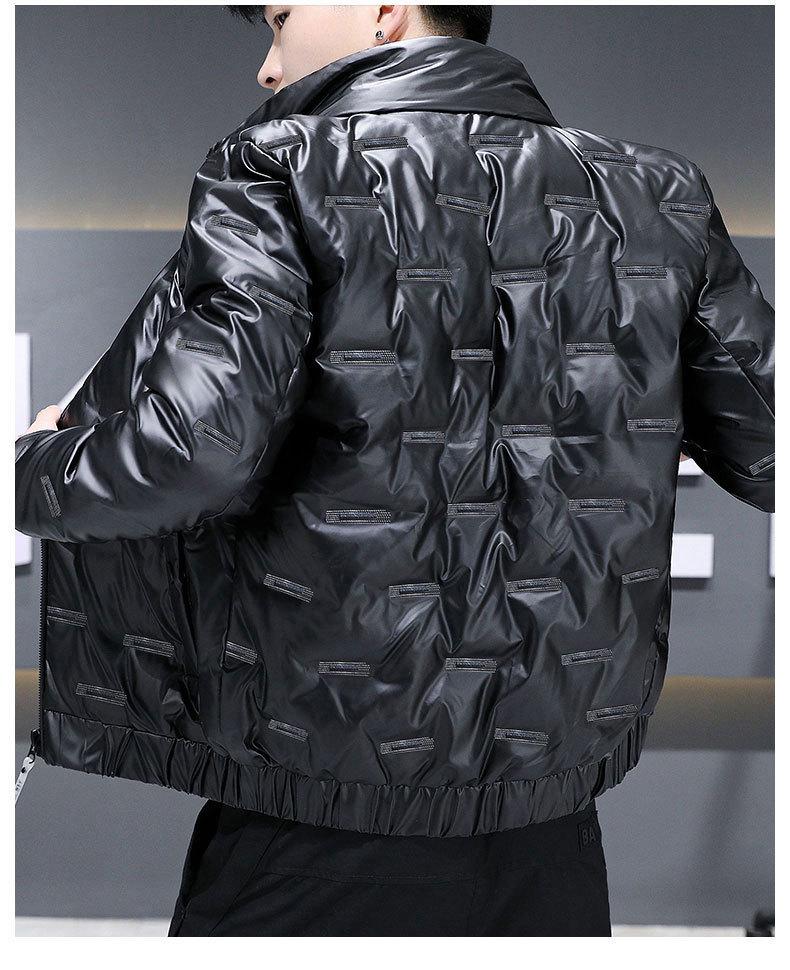 Men's 2023 Korean Style Shiny Winter Jacket - Thick, Warm, Trendy Cotton Coat