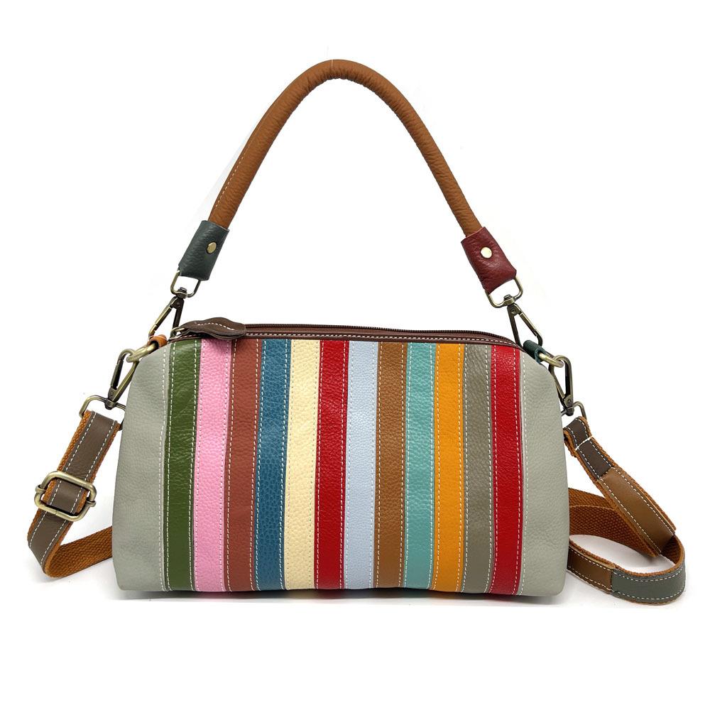 Casual Versatile Women`S Bag, Colorful Leather