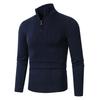 Autumn and Winter New Korean Jacquard Half-open Zipper Stand Collar Men's Sweater Pullover