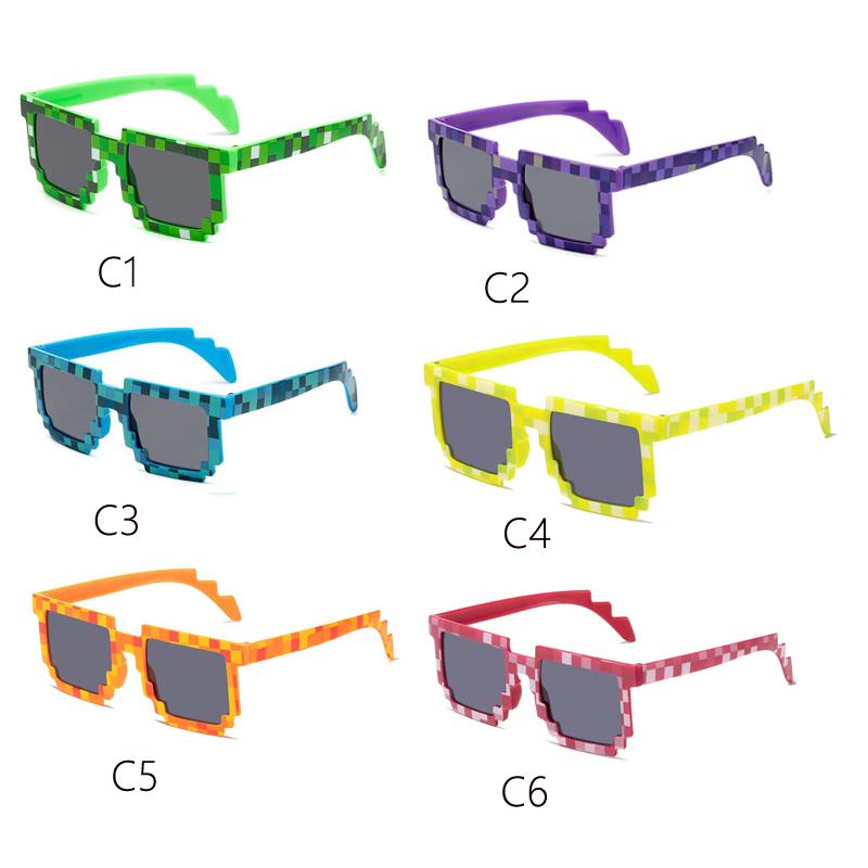 New Fashion Sun Glasses Hot Sale Sunglasses Creeper Glasses Novelty Mosaic Funny Goggles Boys Girls Pixel Eyewear
