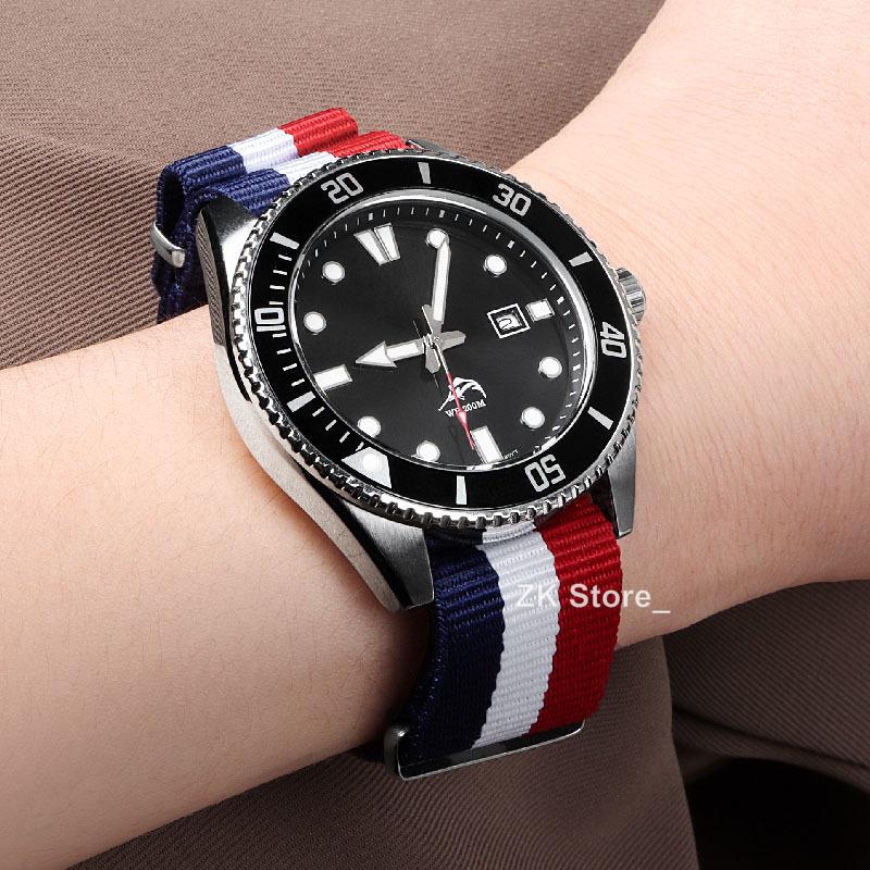 Sport Nylon Watch Band for Women&Men Watch Strap 16mm 18mm 20mm 22mm 24mm Army Sport Strap Fabric Nylon Watchband Buckle Belt