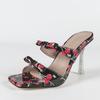 Size 35-46 Black Green Shoes For Women Summer Fashion Fruits Butterfly-Knot Square Toe Transparent Heels Slippers Sandals