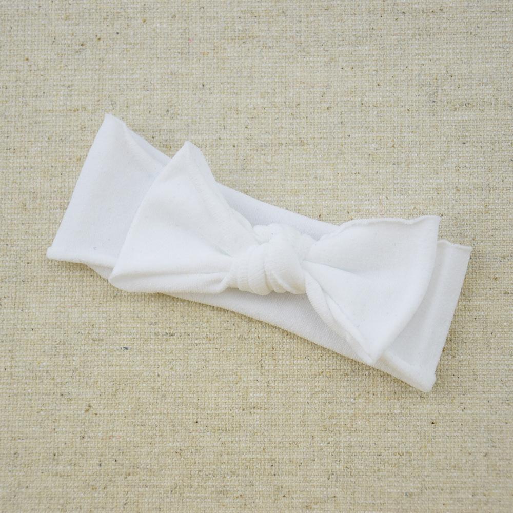 Çocuk Naylon Dikişsiz Fiyonklu Saç Bandı Elastik Saç Bandı Bebek Başlığı Bebek Saç Aksesuarları Düz Renk Düğümlü Saç Bandı