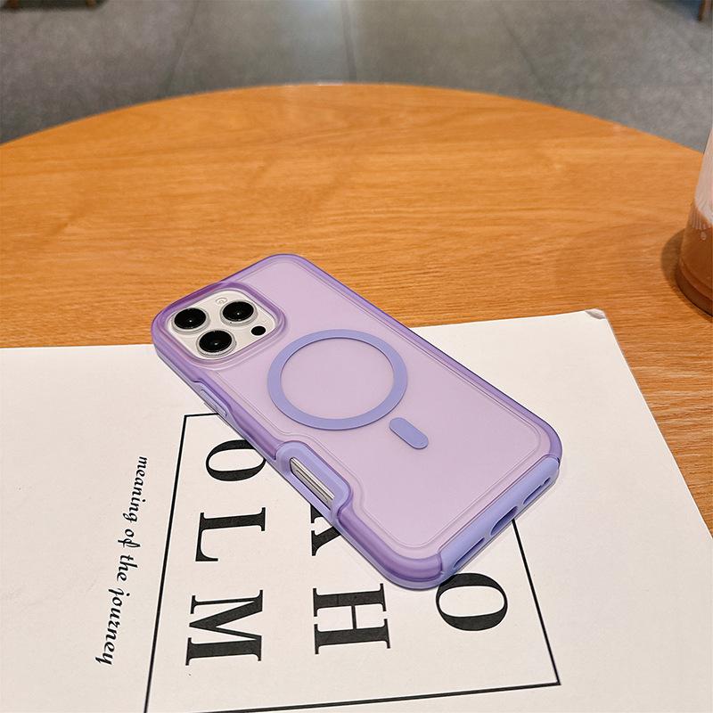 For IPhone16promax Niche Simple Translucent Thin Series Magnetic Frosted Skin Phone Case