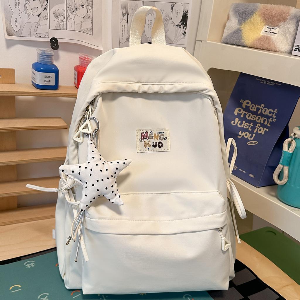 Schoolbag soft solid color soft waxy student small schoolbag girl daily class weekend girlfriend travel backpack