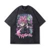 Vintage Street Cartoon Print Oversize Old Short-Sleeved T-Shirt Men'S And Women'S Hip Hop Loose Half-Sleeved Tee Shirt