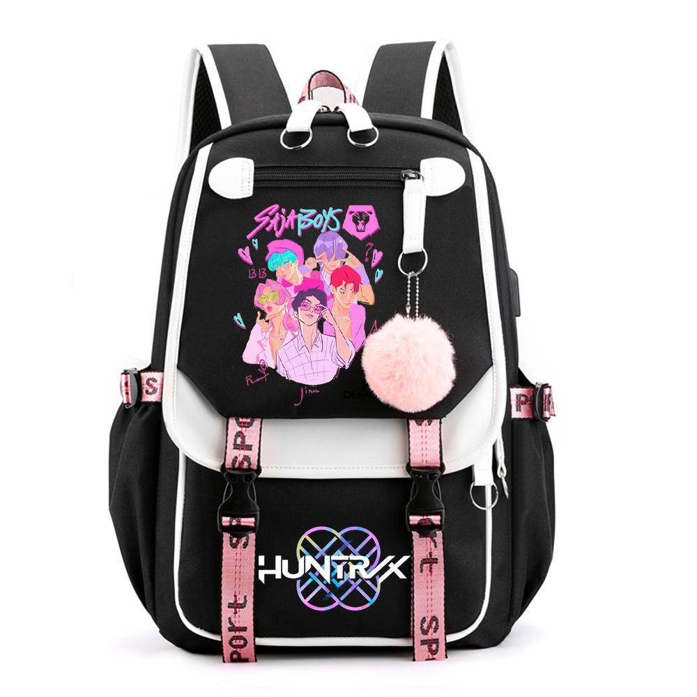 Anime Tecknad K-Pop Tryckt Ryggsäck Skolväska för Tonåring Student Flicka Pojke Bokväska Stor Kapacitet Vattentät Resväska Barn Gåva Rucksak