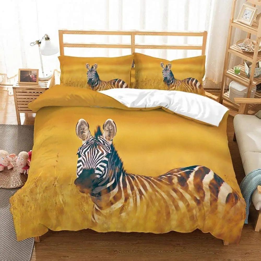 Colorful Zebra Print Duvet Cover For Kids Girls Teens Beautiful Colorful Animals Theme Bedding Graphic Graffiti Art Decorative
