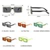 Fashion Small Rectangle Women Luxury Diamond Y2k Sunglasses Vintage Jelly Tea Eyewear Men Trending Shades UV400 Sun Glasses
