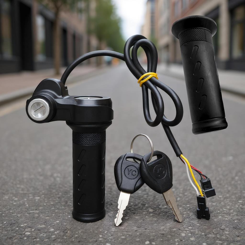 E Bikes Throttle E Bikes Twist Throttle Anti-Slip Grip With Keys Lever Handlebars For Bicycle Dirtbike Scooter Atv Motorcycle
