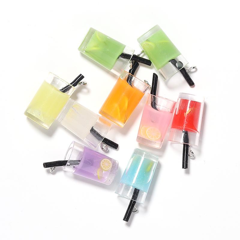 10 Stück Acryl-Getränkebecher Mini-Anhänger Für Basteln Handy-Kette Schlüsselanhänger Herstellung Dekorative Accessoires DIY Süße Schmuckzubehör
