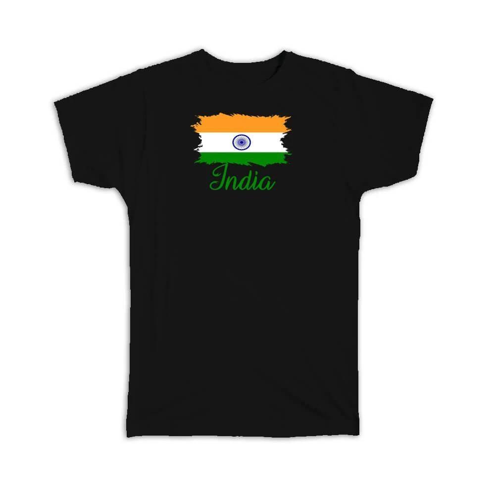 Gift T-Shirt : India Flag Indian Country Expat L