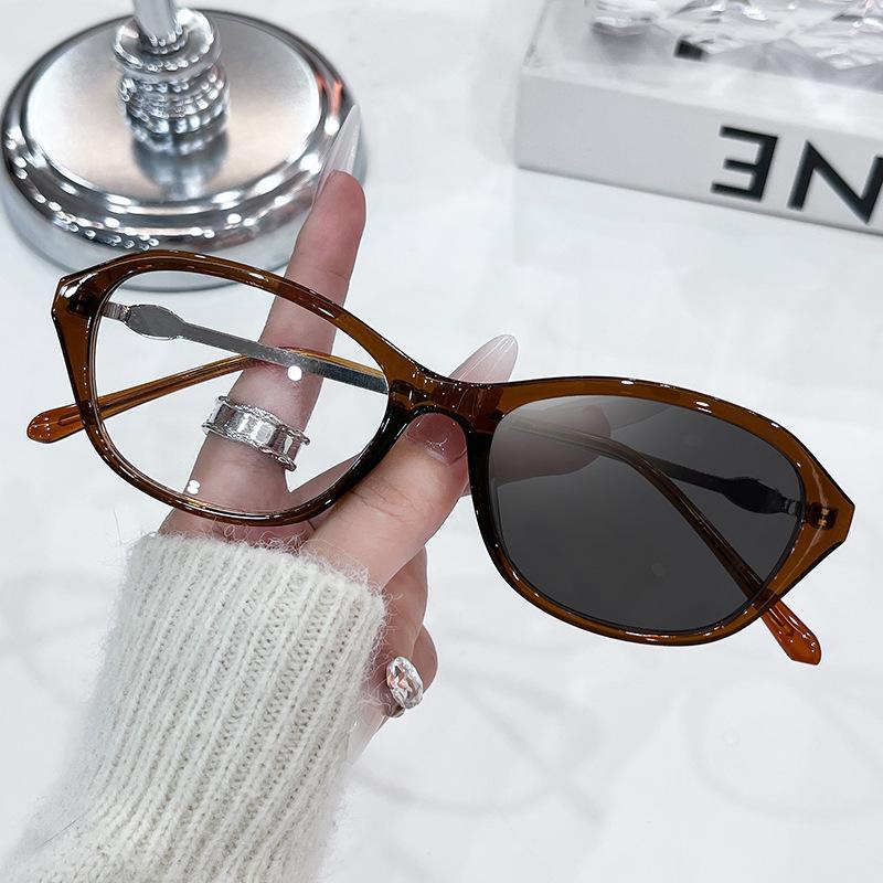Vintage Oval Sunglasses for Women Men Elliptic Sun Glasses Female Round Eyewear for Male Female Cat Eye Eyeglasses