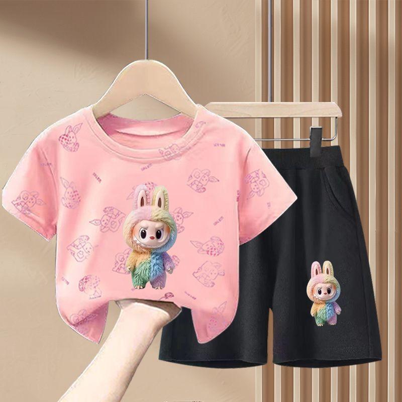 Children's Fashion Set Summer Girls' Cute Pure Cotton Set
