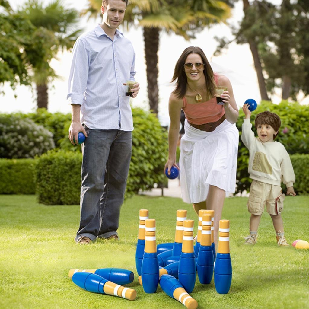 Children's Wooden Bowling Ball Indoor And Outdoor Sports Parent-Child Interactive Ball Toys