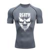 Skull Pattern Men's Sports T - Shirt Training Fitness Compression Workout T - Shirt Athletic Tees Gym T - Shirts Running