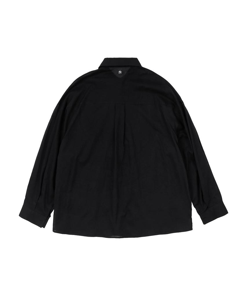 KIJIKO Ke206. Shirring Pocket Overfit Shirt Black