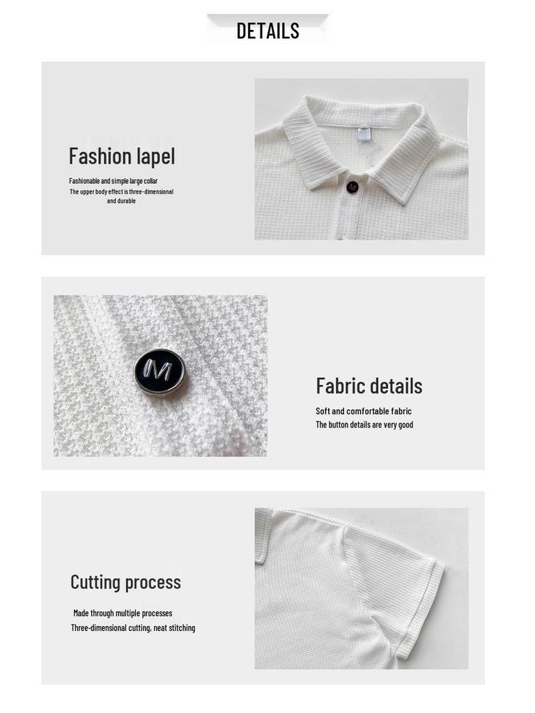 Men's Light Mature Style Short-Sleeve Polo Shirt - 2022 Summer Korean Trendy Lapel T-Shirt