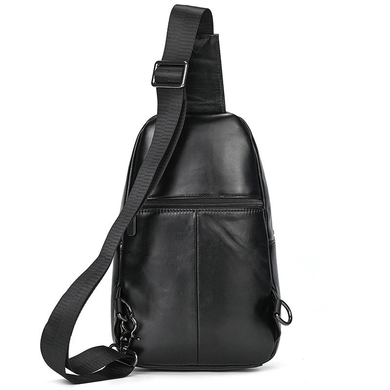 Newsbirds Casual Men's Chest Bag Genuine Leather Single Shoulder Cross Body Bag Soft Cow Leather Chest Pack For Men Slinig Bags