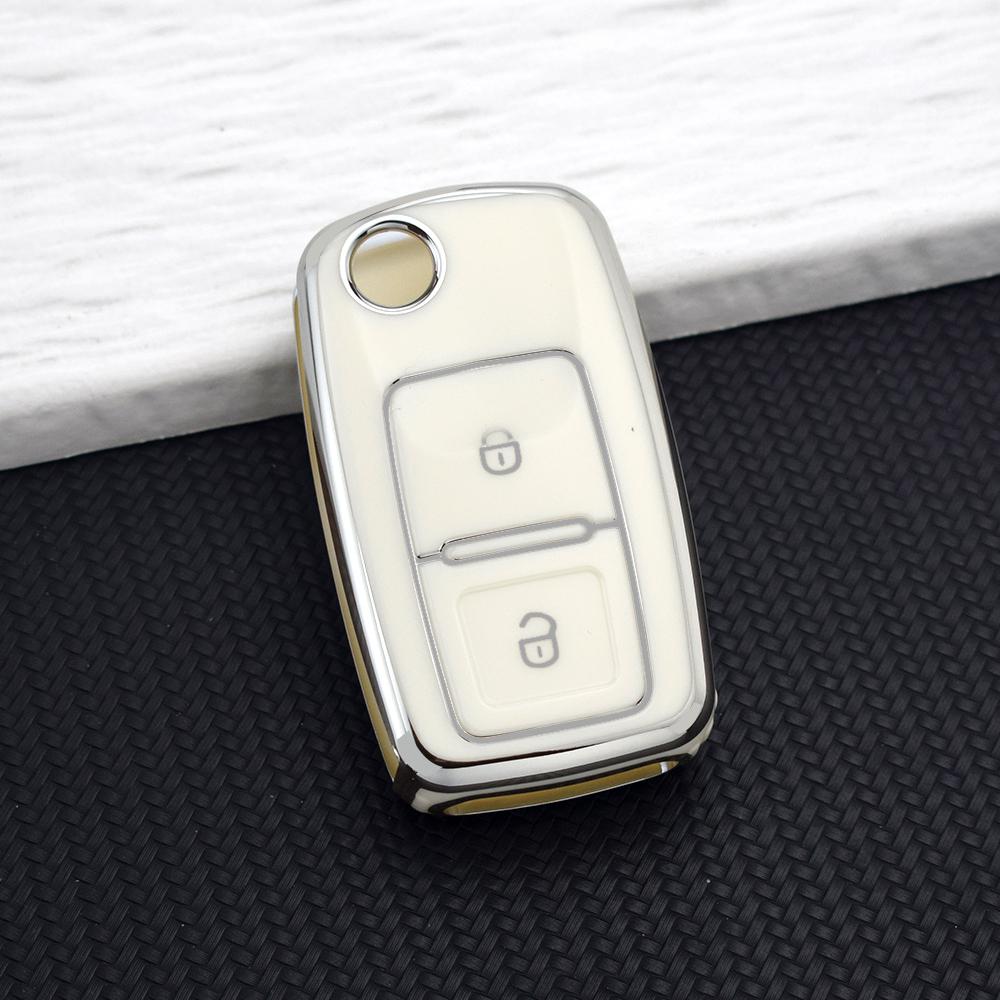 Tpu Car Key Case For Volkswagen Vw Polo Golf Passat Tiguan Beetle Caddy 2/3 Buttons Key Cover For Skoda Octavia Seat Leon Altea