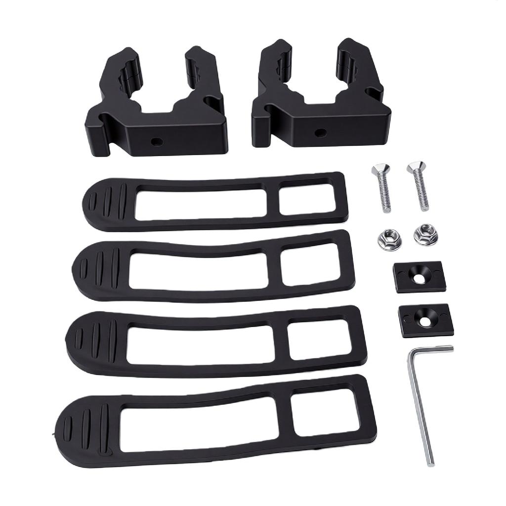 4pcs Boat Hook Holders Black Quick Release Oar Pole Holders with Rubber Straps for Boat Paddles