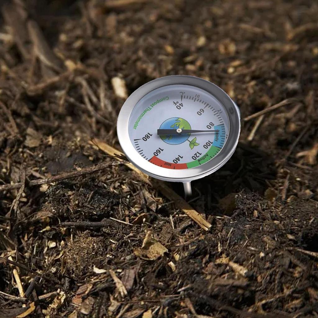 304 Stainless Steel Soil Thermometer Probe Size 5x500mm Dial Diameter 54mm