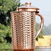 TreegoArt Handmade Hammered Copper Water Jug for Storage Water and Serving Ware 2 Liter - Pack of 1