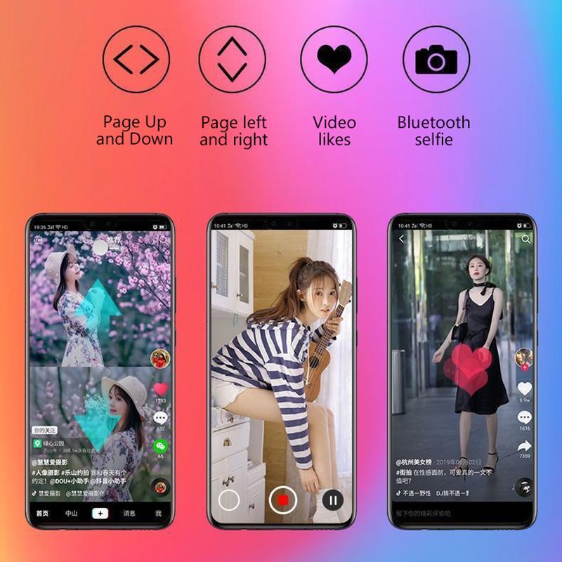 Mini Wireless Bluetooth Remote Shutter Controller Button Selfie Camera Rocker Shutter Remote Control Page Turning Douyin Liker