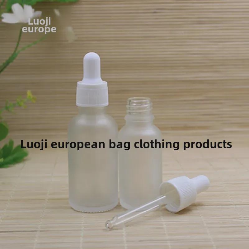 Frosted Glass Essential Oil Dropper Bottle with White Rubber Top