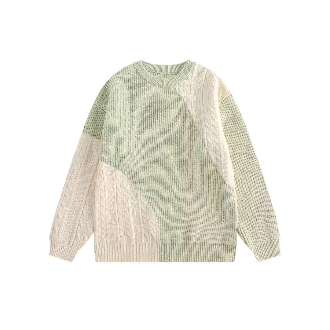 

Men s Irregular Round Neck Pullover Sweater - American & Japanese Style, Youth Casual Knitwear for Autumn/Winter XXL