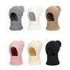 High Stretch Solid Color Knitted Scarf Mask All-In-One Cap Women's Winter Cycling Windproof Warm All-In-One Cap