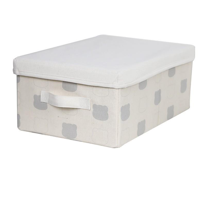 Foldable Fabric Storage Box With Lid Dustproof Clothes Organizer Closet Bedroom Drawer